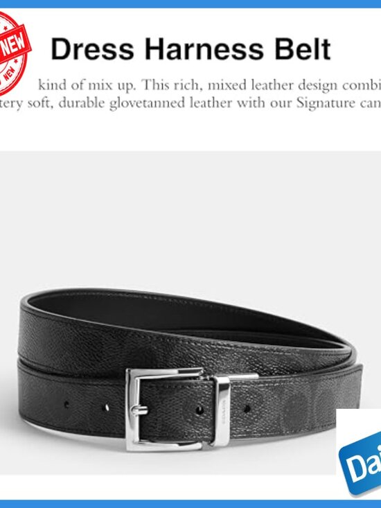 Reversible Dress Belt with Harness Buckle, Cut-to-Size, 30mm Width main image 3